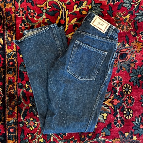 Lisa Says Gah Ellis Side Slits Jeans Stone Wash Indigo - Picture 3 of 9